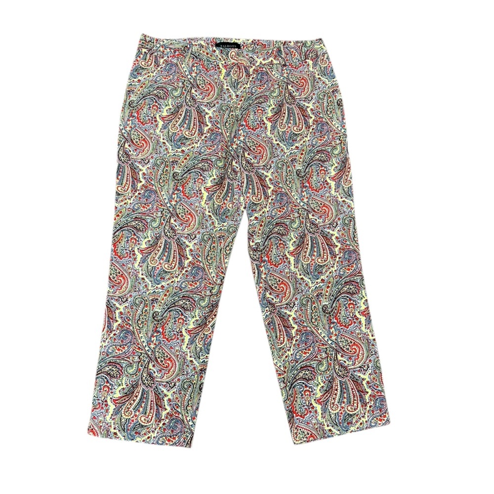 Tablots Carpri Pants Size 10 Signature Paisley Print Lightweight
